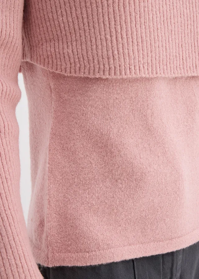 Pull à effet superposé • rose cendré/rose dragée • product-page.page-title-suffix