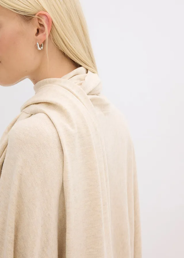 Fijn gebreide trui van een zachte viscosemix • kiezelbeige gemêleerd • product-page.page-title-suffix