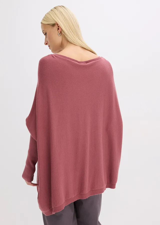 Gebreide trui in een fijne viscosemix, Kleur: soft bessen