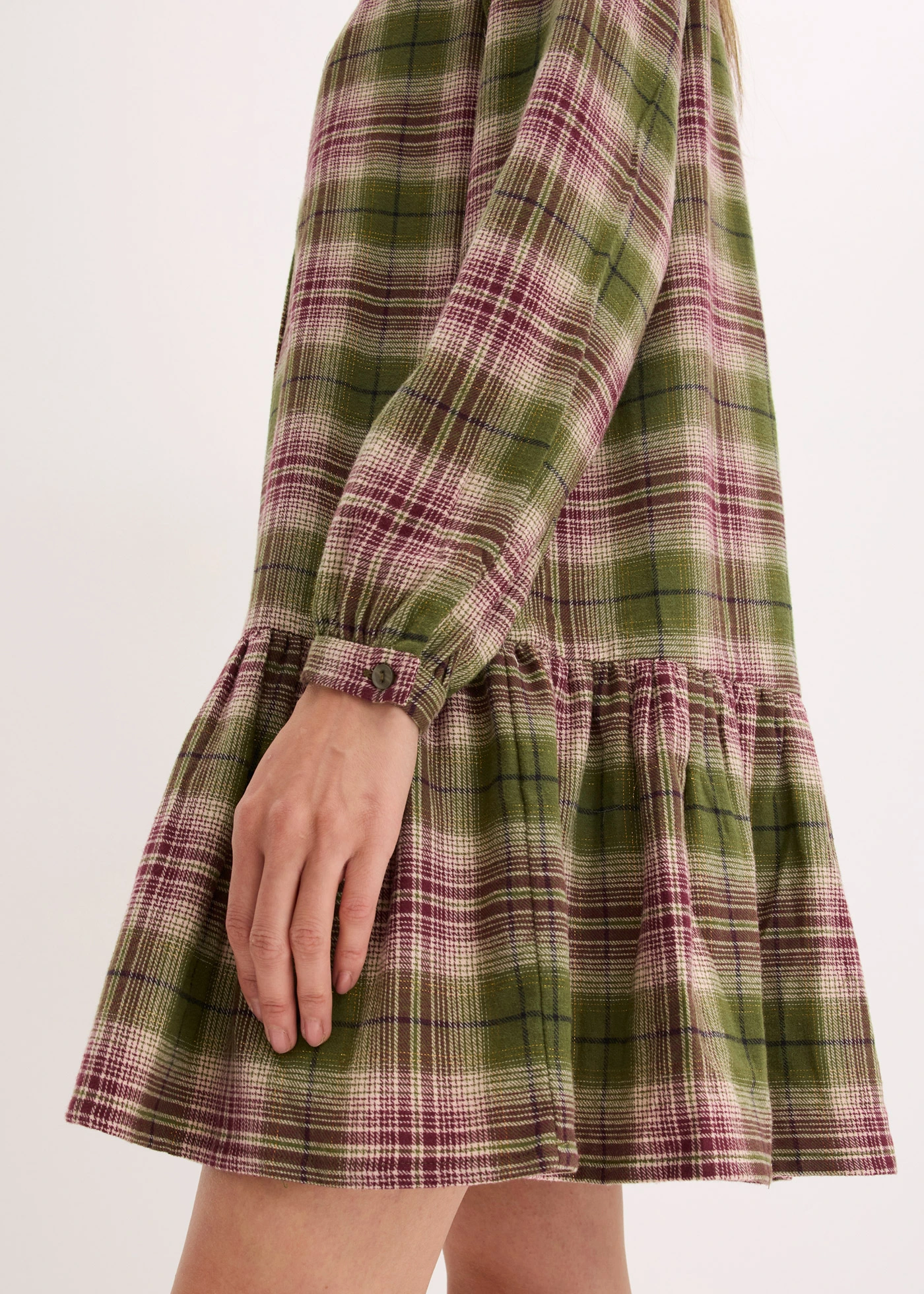 Minišaty z bavlněné směsi • olivová kostkovaná • bonprix obchod