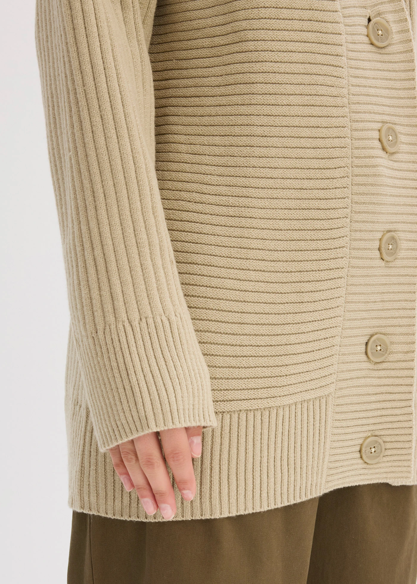 Kardigan s žebrovaným vzorem • matně rákosový melír • bonprix obchod