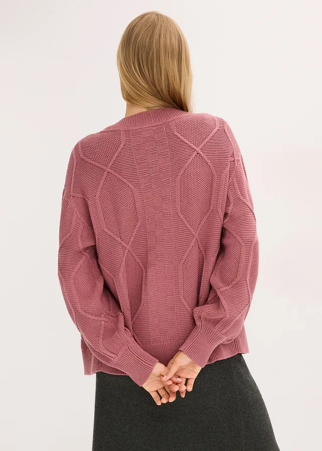 Gilet en maille torsadée • vieux rose • product-page.page-title-suffix