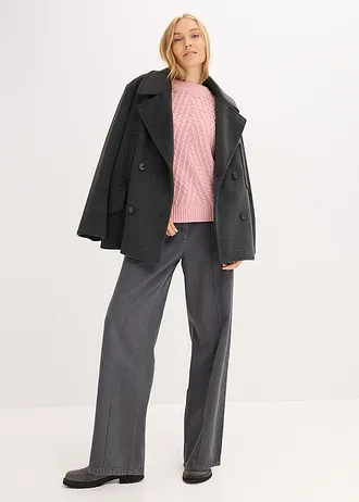 Grof gebreide trui, Kleur: asroze