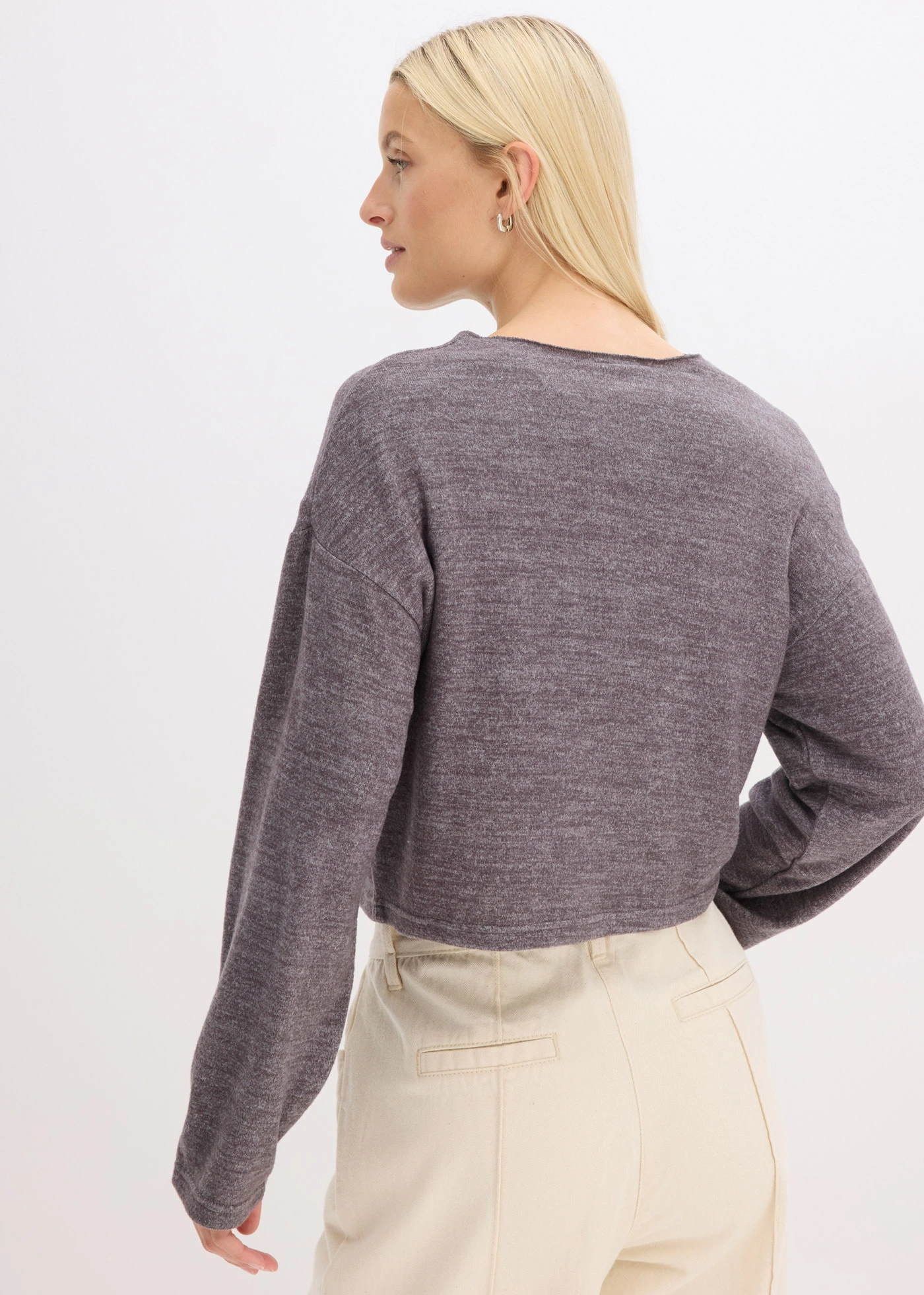 Žebrovaný kabátek z jemné pleteniny • břidlicově šedý melír • bonprix obchod