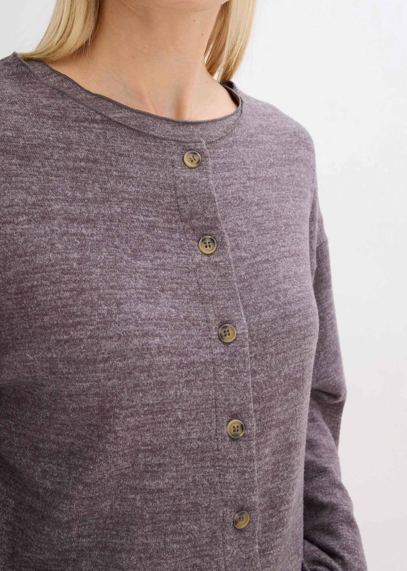 Žebrovaný kabátek z jemné pleteniny • břidlicově šedý melír • bonprix obchod