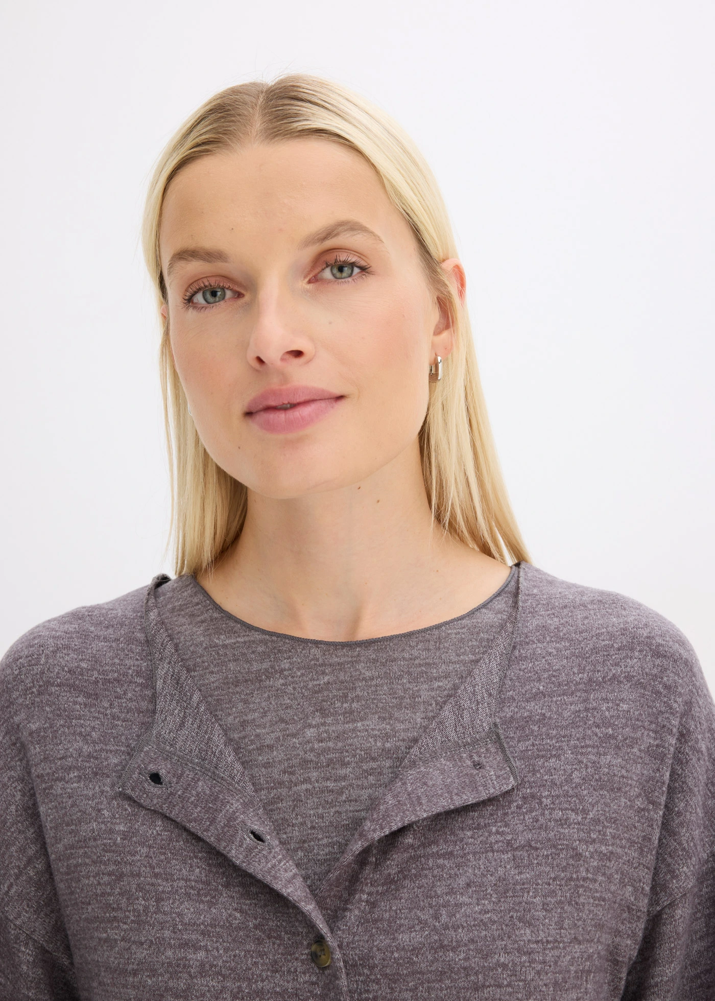 Žebrovaný kabátek z jemné pleteniny • břidlicově šedý melír • bonprix obchod