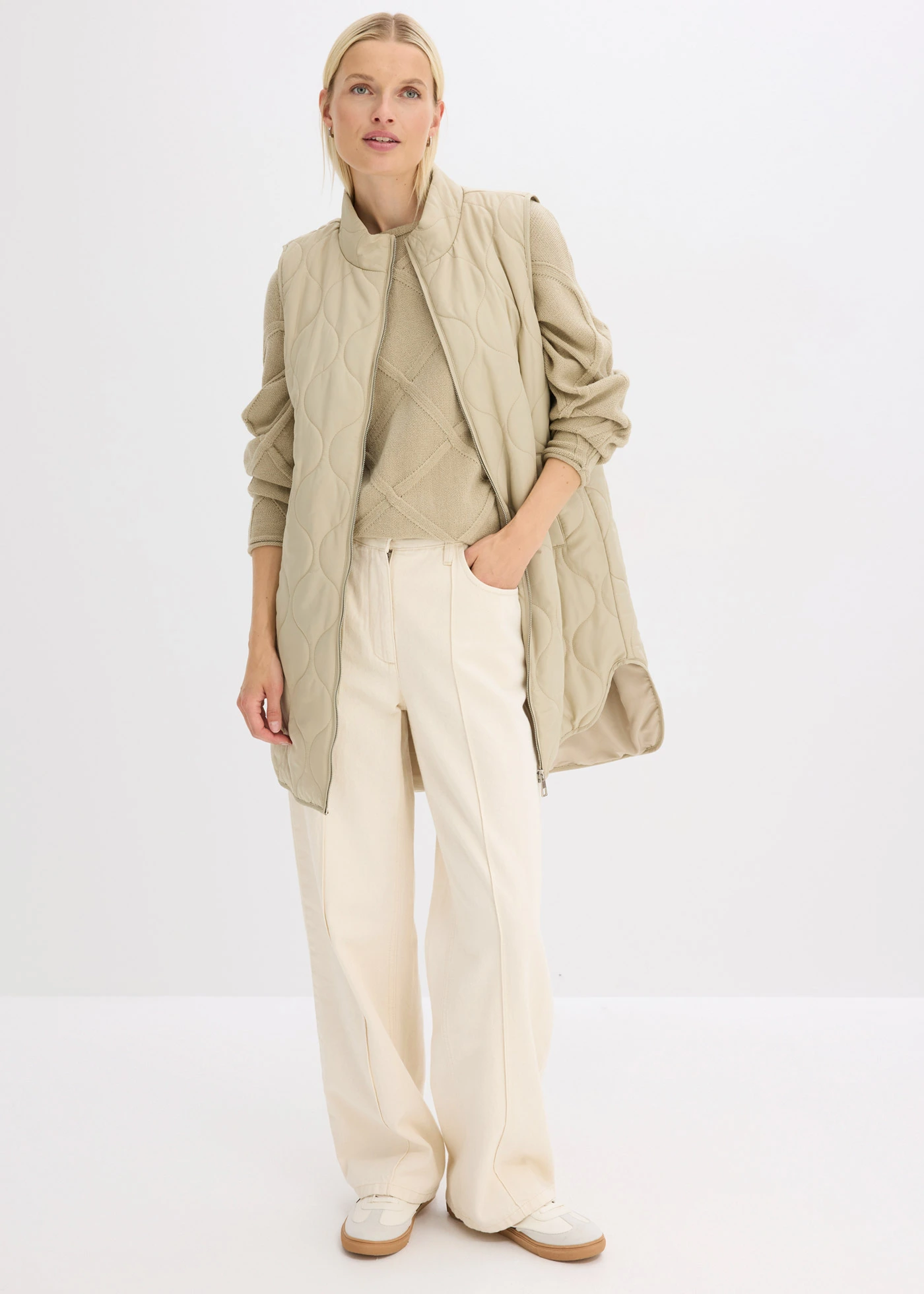 Pull à motif torsadé horizontal • roseau mat • Boutique bonprix