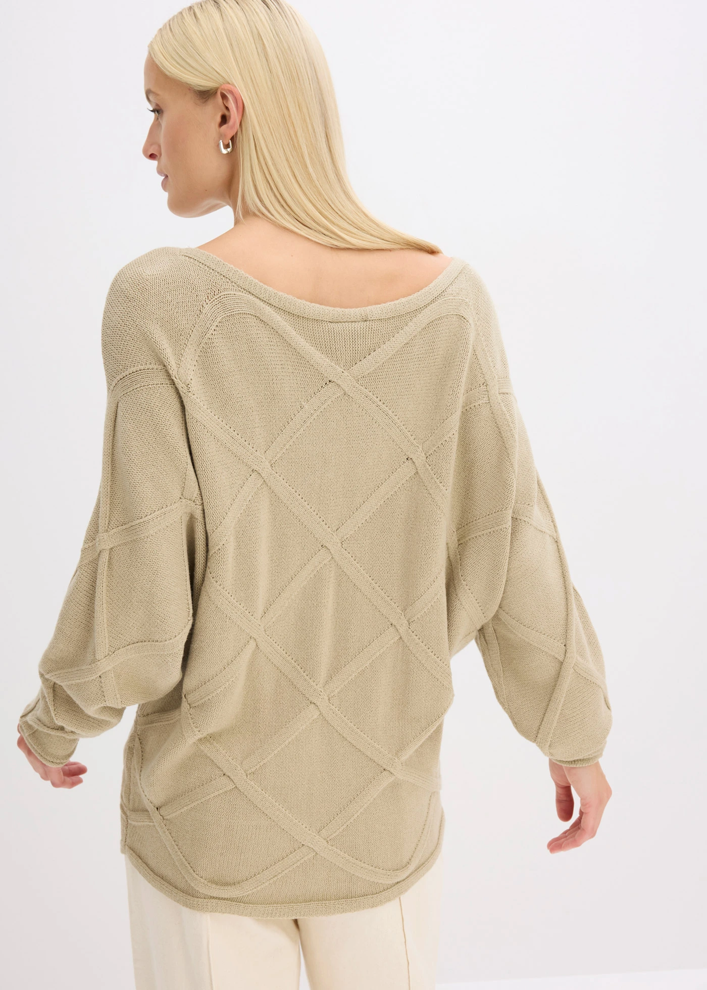 Pull à motif torsadé horizontal • roseau mat • Boutique bonprix