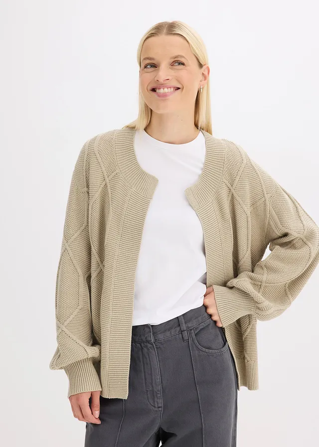 Gilet en maille torsadée • roseau mat  chiné • product-page.page-title-suffix