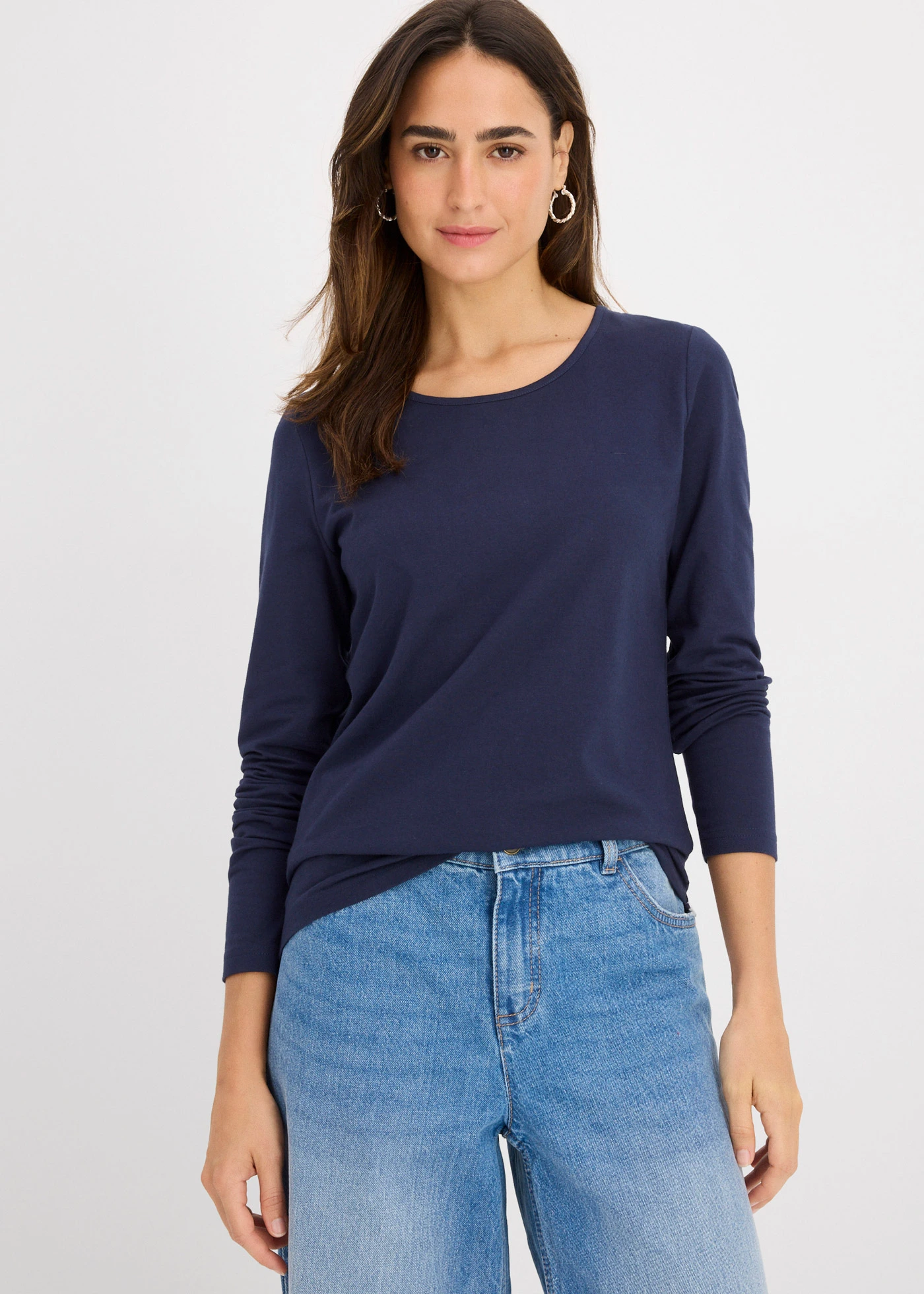 Tričko s dlouhým rukávem (2 ks v balení) • tmavě modrá + hořčičně žlutá • bonprix obchod