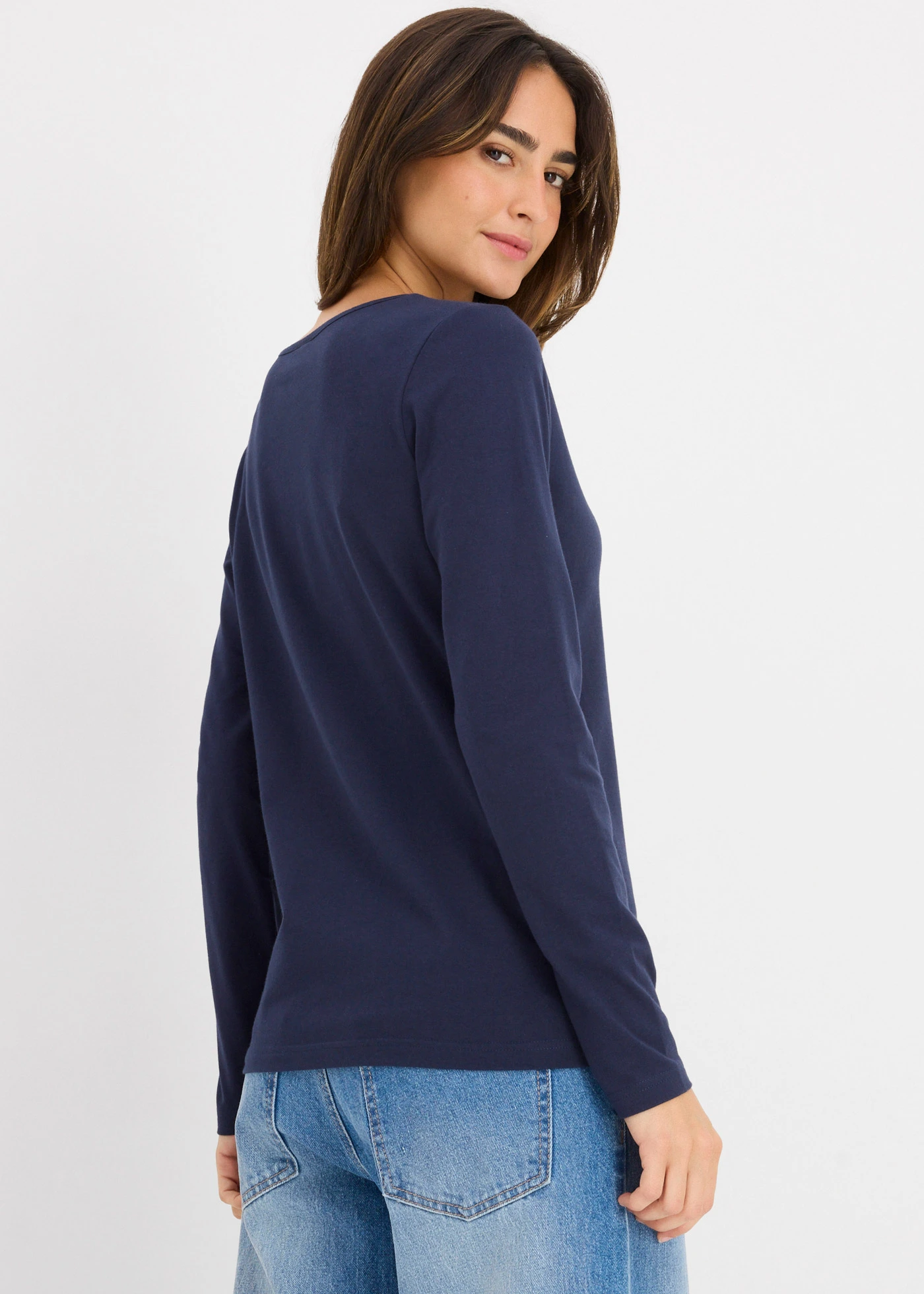 Bluză cu mâneci lungi (set/2 buc.) • bleumarin/galben-muștar • magazin bonprix