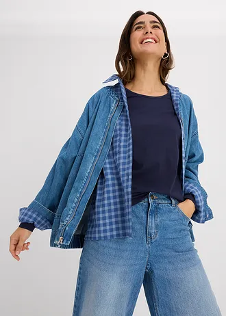 Tričko s dlouhým rukávem (2 ks v balení) • tmavě modrá + hořčičně žlutá • bonprix obchod