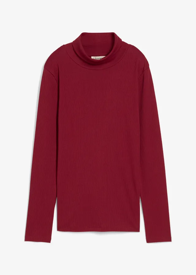 Triko s rolákem, z čisté bavlny • švestkově červená • bonprix obchod