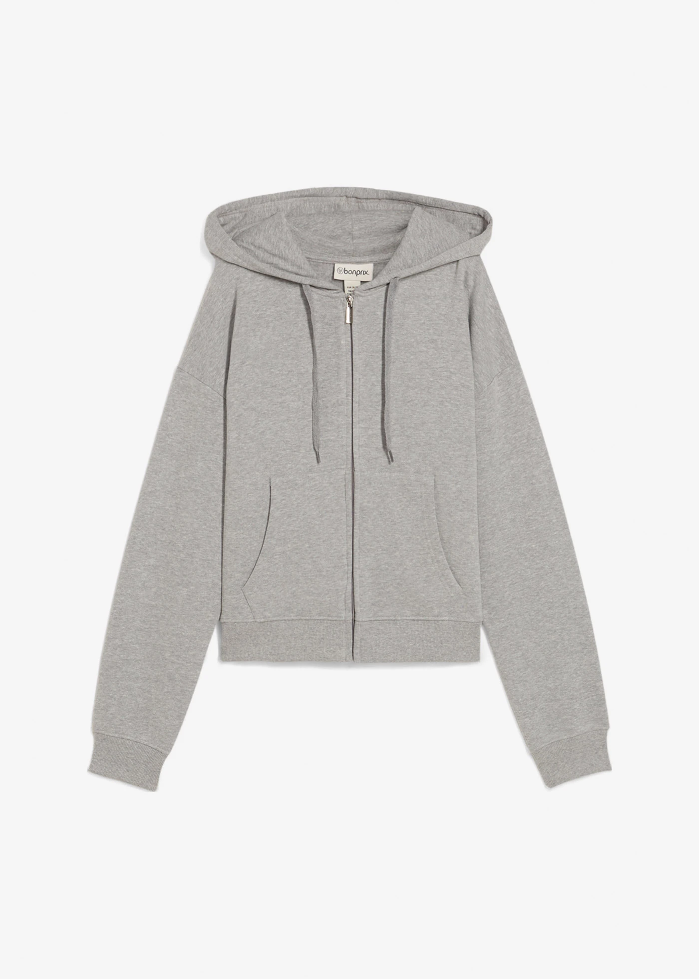 Sweat zippé oversize • gris clair chiné • Boutique bonprix