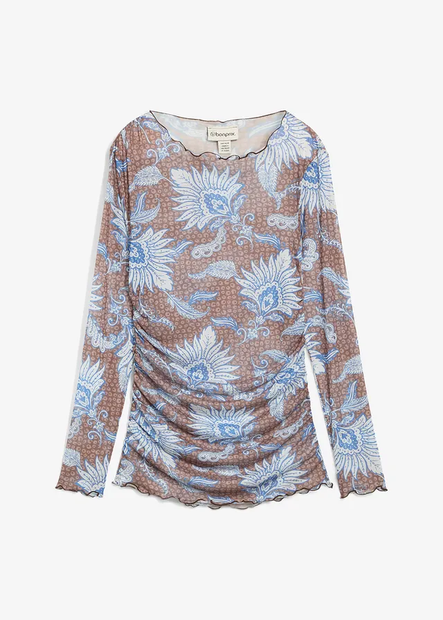 Tričko s dlhým rukávom z jemnej sieťoviny