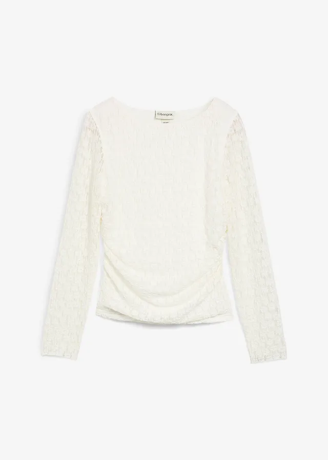 T-shirt manches longues en dentelle