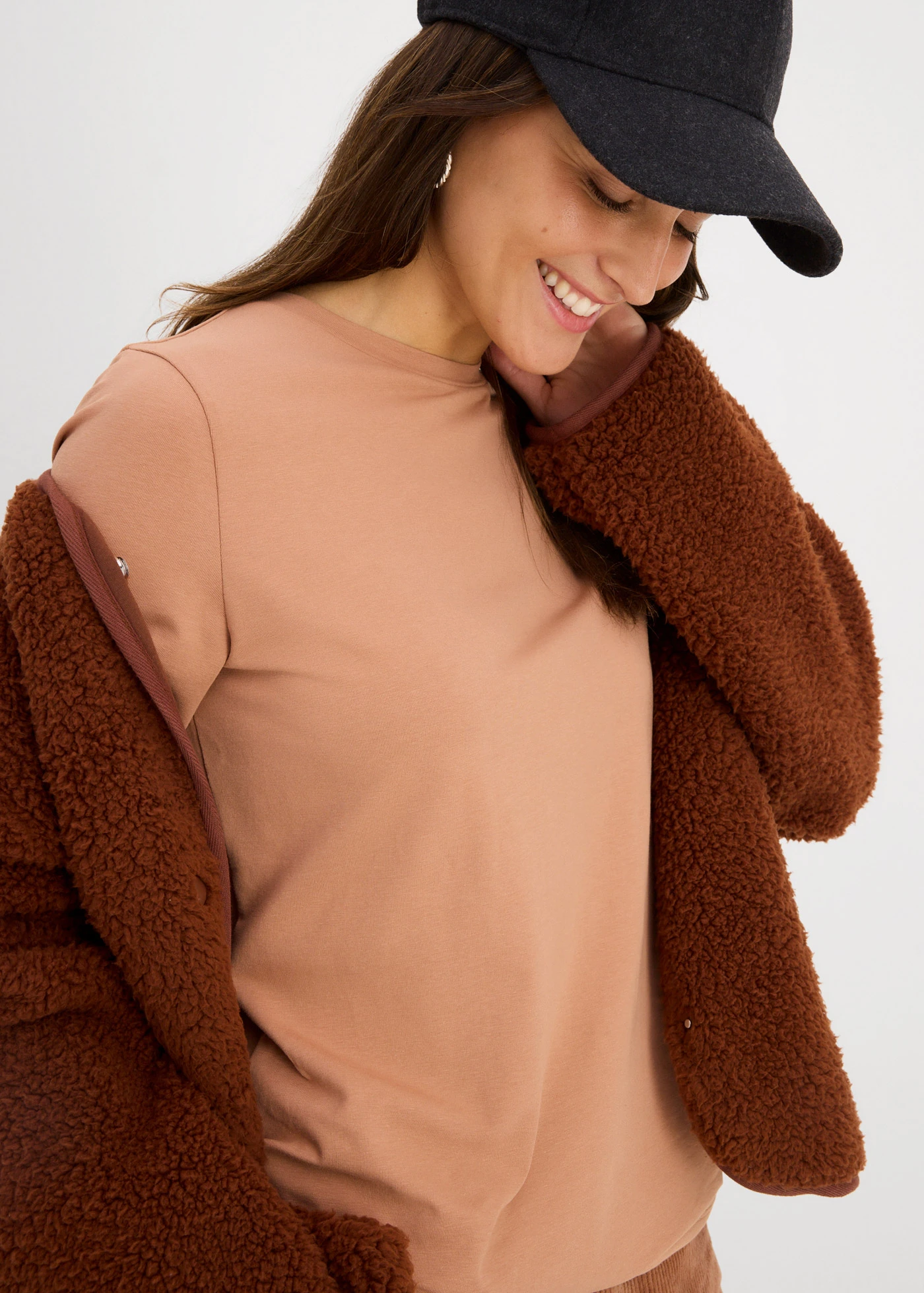 Tričko s dlhým rukávom, Slim Fit, z čistej bio bavlny (2 ks v balení) • hnedá/olivovozelená • obchod bonprix