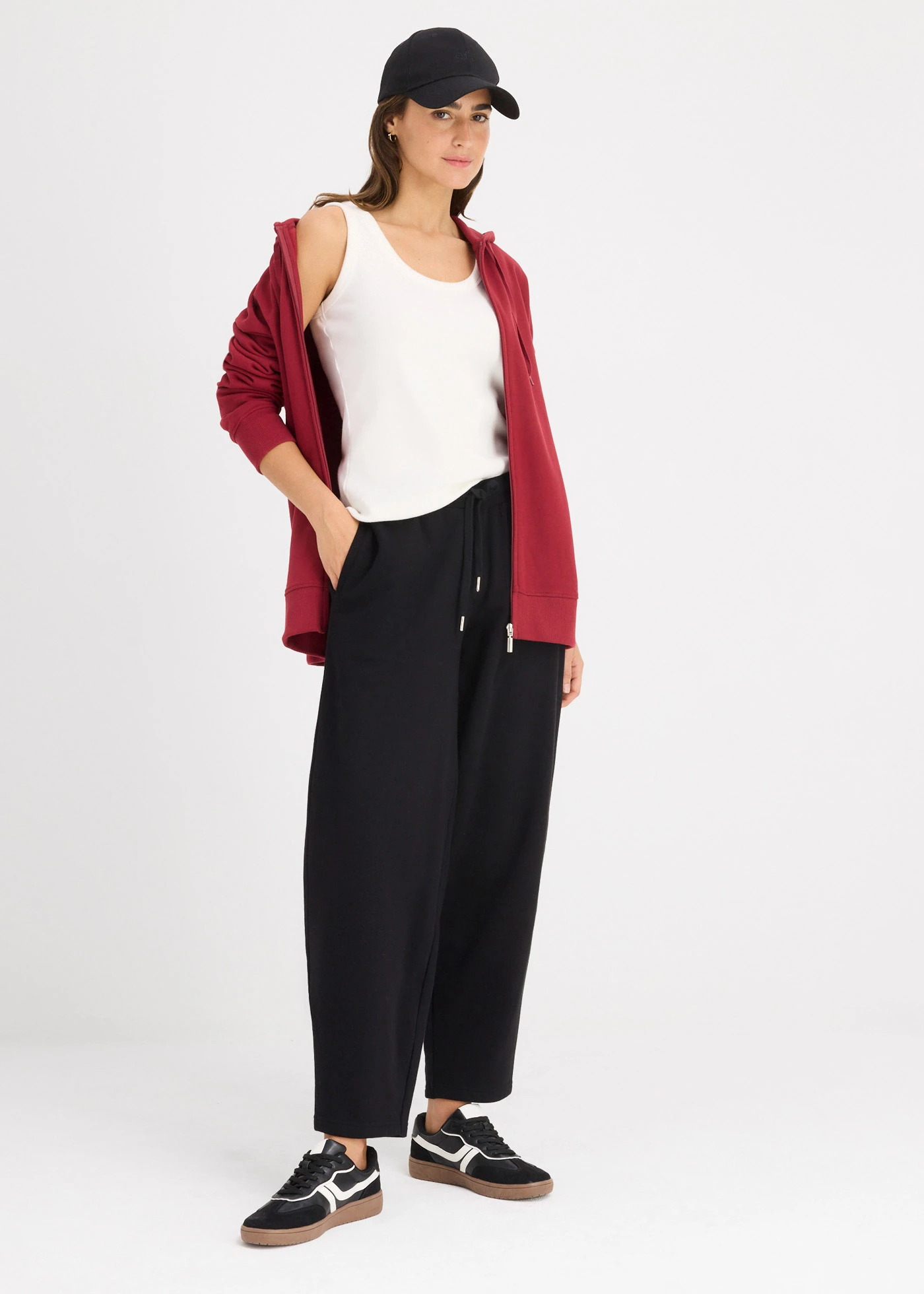 Dlouhá mikina na zapínání • švestkově červená • bonprix obchod