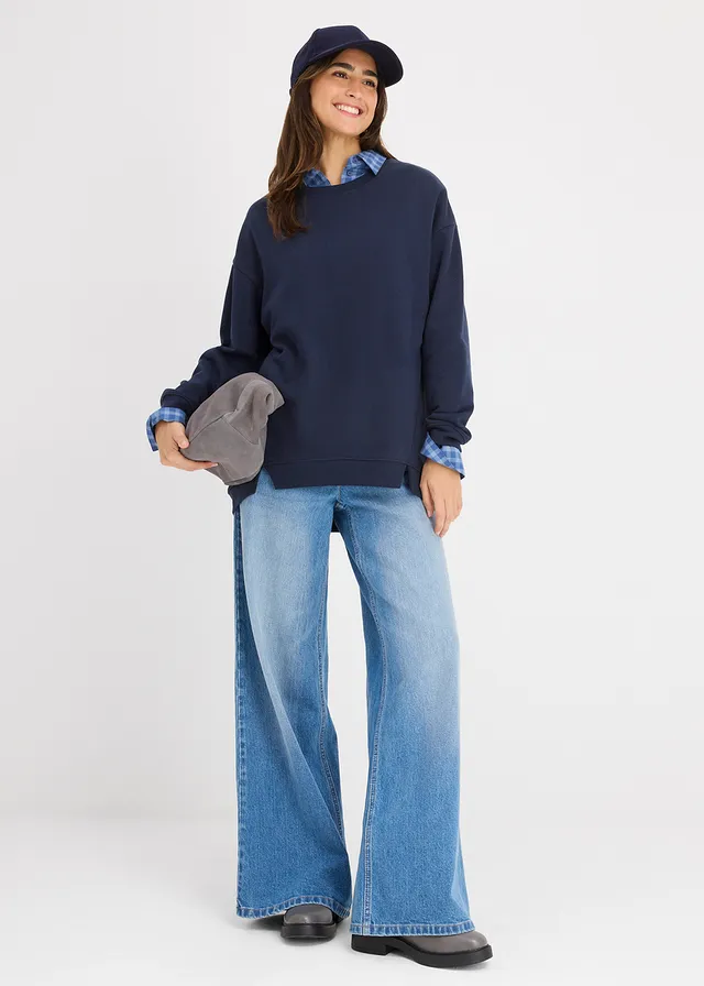 Sweat oversize, Couleur: bleu foncé