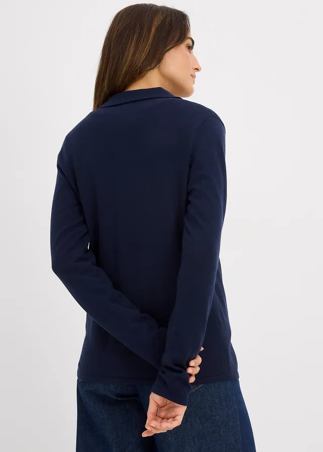 Polo en fine viscose, Couleur: bleu foncé