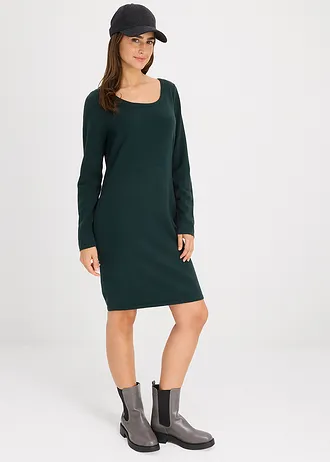 Pletené šaty, barva: tmavě zelená