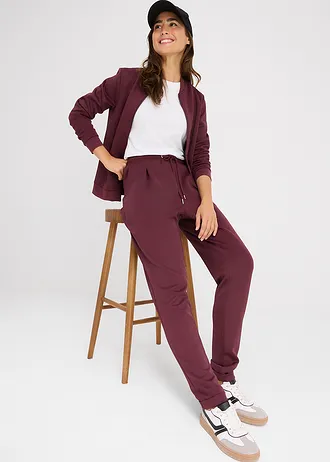 Chino kalhoty z materiálu scuba • vínová • bonprix obchod