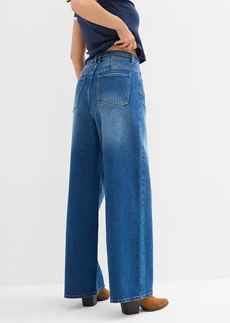 Wide leg jeans high waist, Kleur: blauw denim used