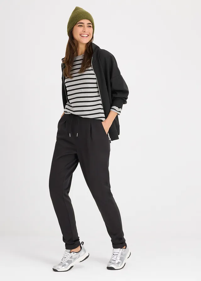 Chino kalhoty z materiálu scuba černá