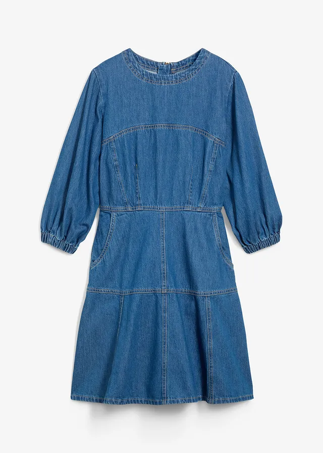 Robe en jean 100% coton, Couleur: bleu stone