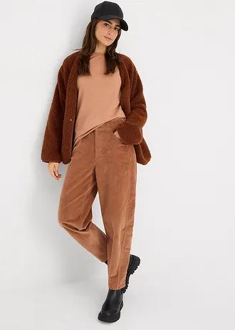 Longsleeve van biologisch katoen (set van 2), slim fit, Kleur: mocha mousse/olijfgroen