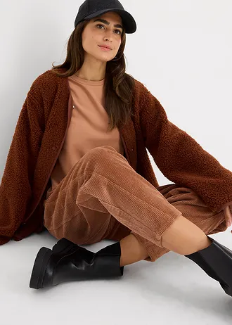 Longsleeve van puur biologisch katoen (set van 2), slim fit • mocha mousse/olijfgroen • bonprix online shop