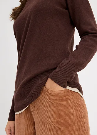 Svetr z jemné pleteniny • hliněná hnědá • bonprix obchod