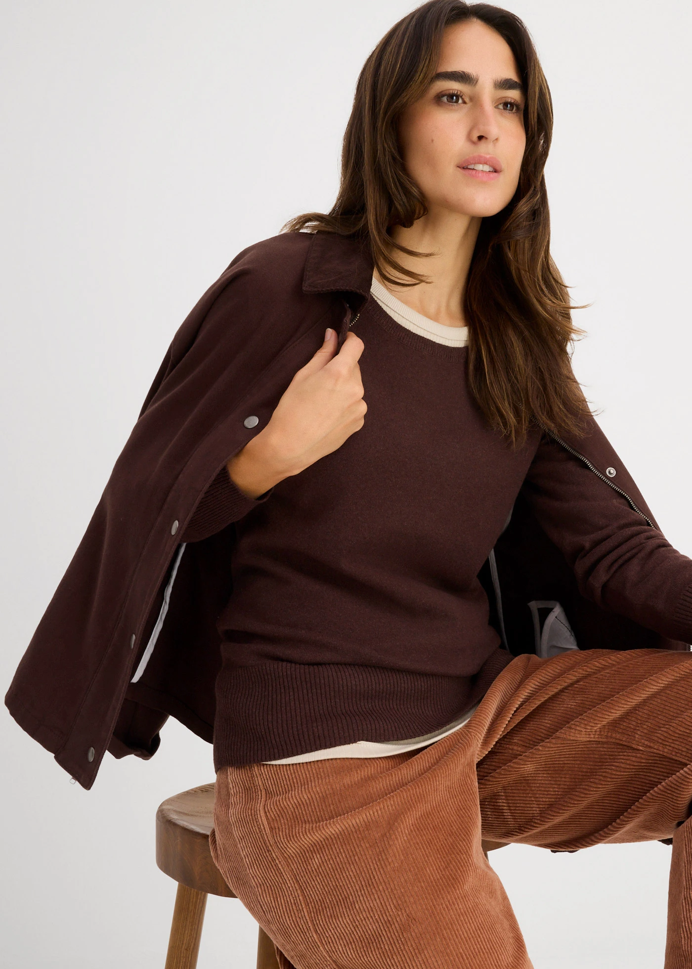 Svetr z jemné pleteniny • hliněná hnědá • bonprix obchod