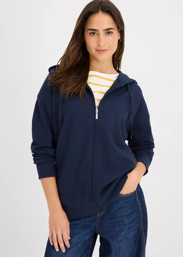 Sweat zippé long • bleu foncé • product-page.page-title-suffix