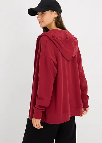 Lang sweatvest, Kleur: pruimrood