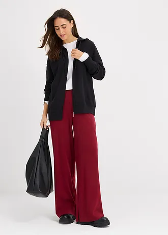 Dlouhá mikina na zapínání, barva: černá