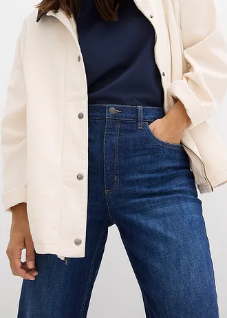 Mom džíny, High Waist, zkrácené • tmavě modrý denim • bonprix obchod