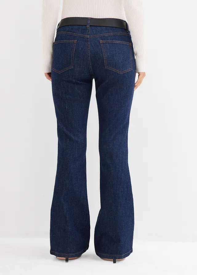 Flared jeans mid waist • donkerblauw denim • product-page.page-title-suffix