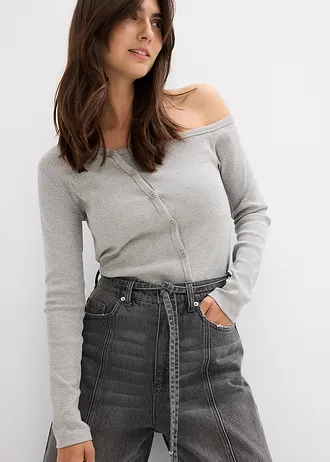 Džíny Wide Leg, High Waist • šedý denim used • bonprix obchod