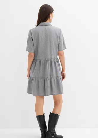 Džínové šaty, barva: světle šedý denim used