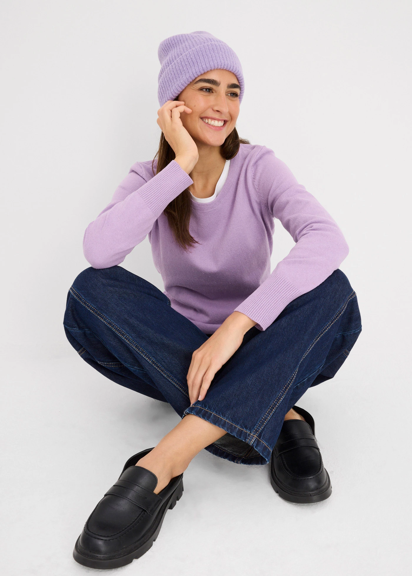 Svetr z jemné pleteniny • šeříková • bonprix obchod