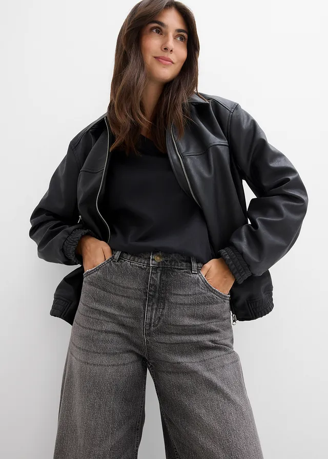 Jean large taille mi-haute • gris denim used • product-page.page-title-suffix