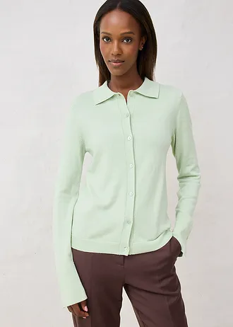 Fijn gebreide trui van zachte wolmix, Kleur: soft salie