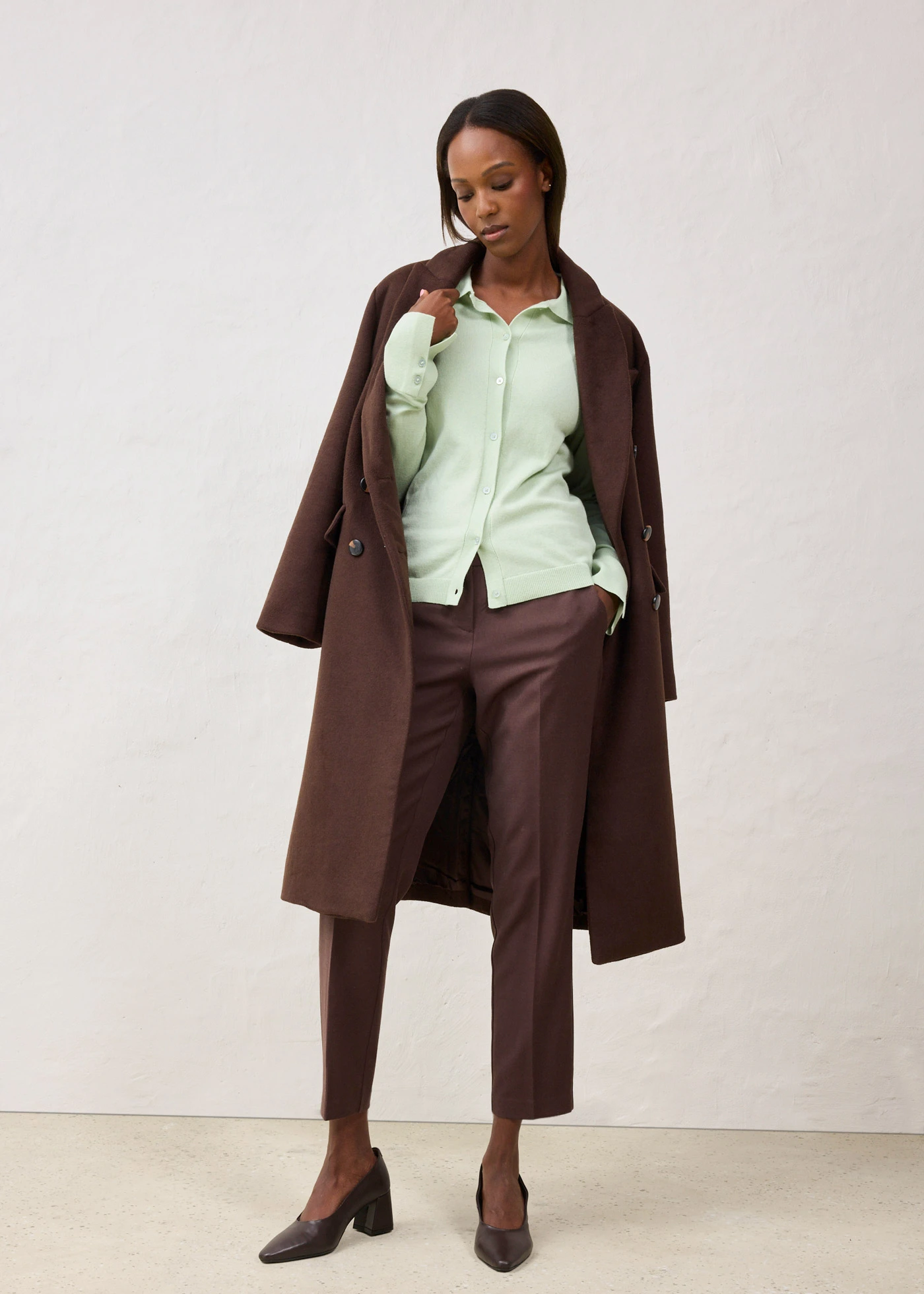 Fijn gebreide trui van zachte wolmix • soft salie • bonprix online shop