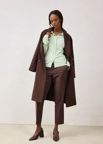 Svetr z jemné pleteniny z měkké vlněné směsi, barva: jemně šalvějová