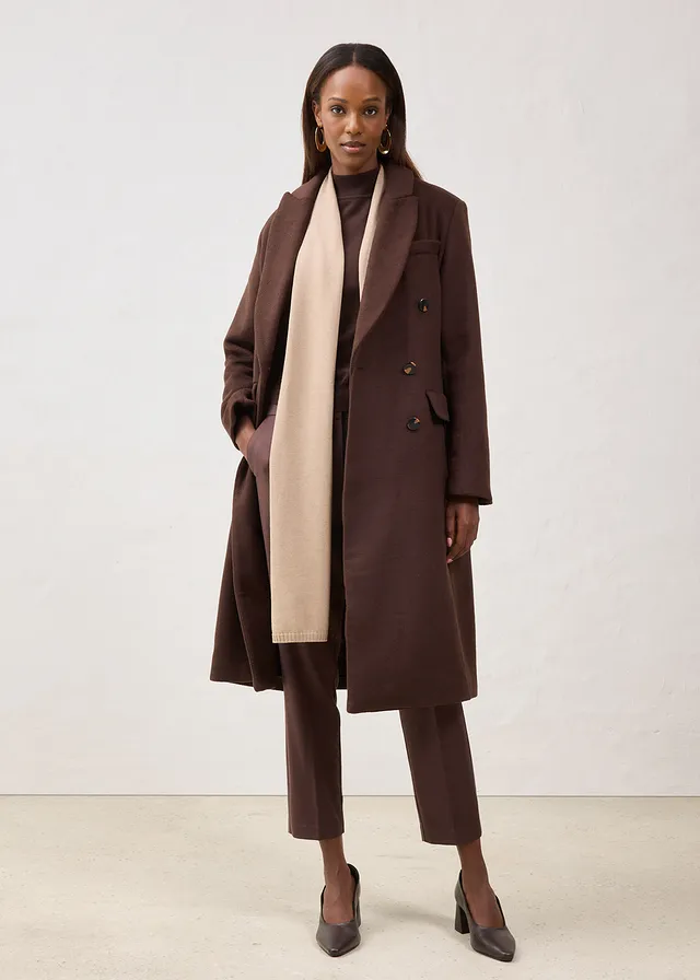 Manteau blazer doux, Couleur: marron foncé