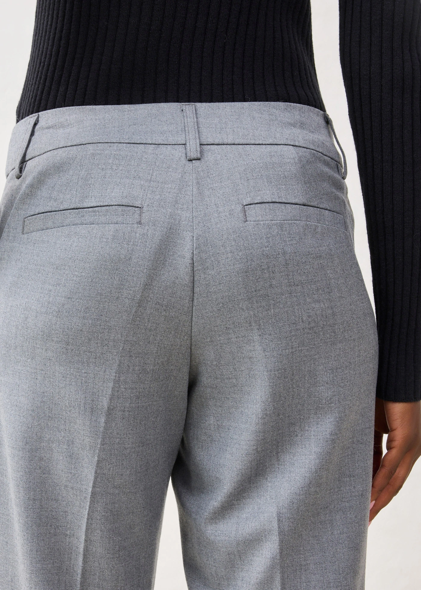 Úzké kalhoty s podílem měkké vlny • šedý melír • bonprix obchod