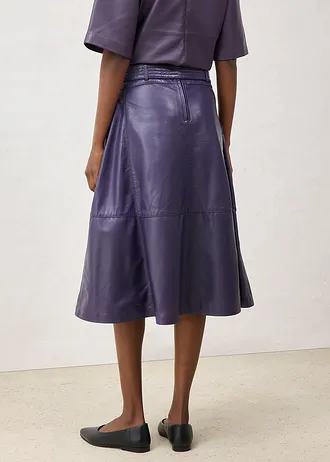 Leren rok van lamsnappa met riem (2-dlg. set) • prune • bonprix online shop