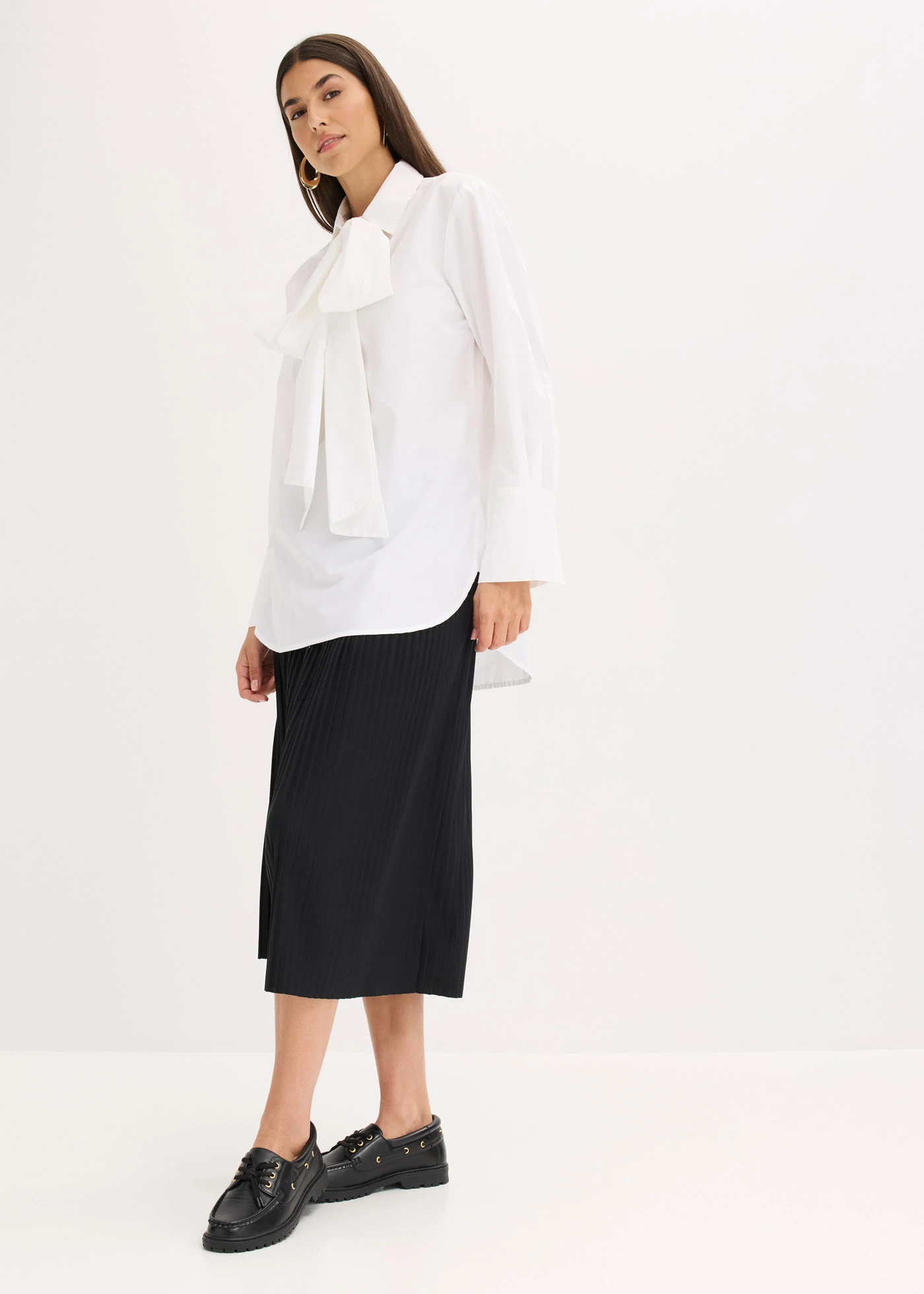 Halenka s vázačkou, z čisté bavlny • bílá • bonprix obchod