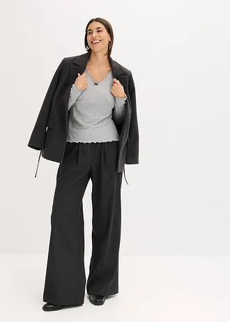 Žebrované tričko • světle šedý melír • bonprix obchod